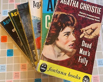 Agatha Christie Fontana Books 1960 - 1965 Vintage Artwork Recycled Literary Gift