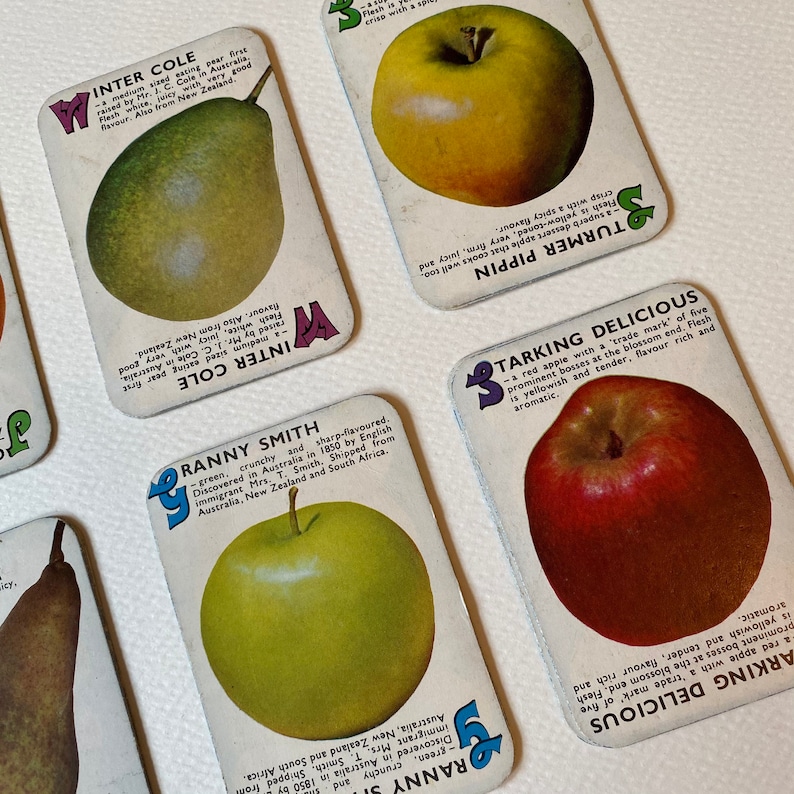 Vintage Childrens Illustrated Apples & Pears Card Game Etsy