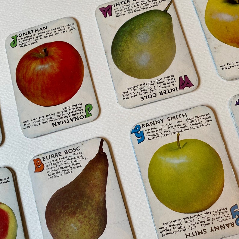 Vintage Childrens Illustrated Apples & Pears Card Game Etsy