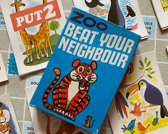 Vintage Arrow Games 67 Zoo Beat Your Neighbour Game - 1960s - Vintage Card Game