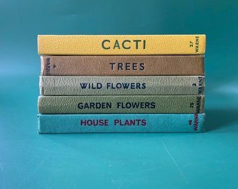 5 Nature Observer Books - Frederick Warne & Co 1960s - 1970s  - 5 Nature Green and Yellow Hardback Collectors History Nature Lovers Books