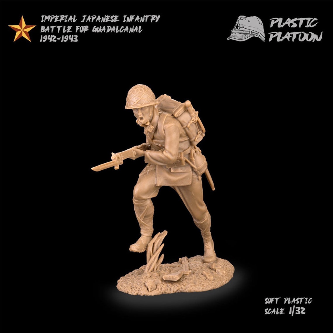 Plastic Platoon Toy Soldier Imperial Japanese Infantry Battle Etsy