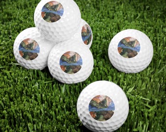 Golfbälle mit Alligatormotiv, 6 Stück