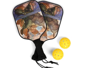 Pickleball-Set | Pickleball-Schläger mit abstraktem Alligator-Motiv