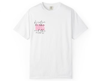 Flamingo-Kunst-T-Shirt | Abstraktes Flamingo-T-Shirt in Rosa | Mutterschaft | Hör den Vögeln zu, nicht den Nachrichten