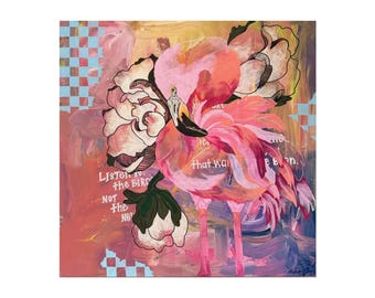 Abstraktes rosa Blumenbild als Kunstdruck | Moderne Wandkunst