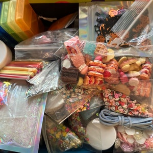 Box of random resin craft supplies