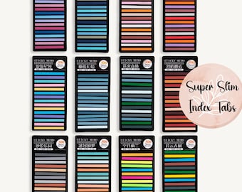 Super Slim Index Tabs, Long Strips Page Markers, Highlight Tape for Journals, Planners, Books