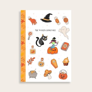 Fall Halloween Sticker Sheet, Pumpkin, Autumn Planner Stickers, Journaling, Scrapbooking Supplies