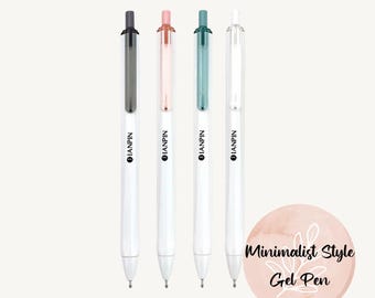 Minimalist Retractable Gel Pen, Black Ink, Fine Nib (0.5mm)