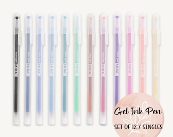 Stylo à encre gel, disponible par lot de 12 ou à l'unité, stylo journal, plume fine de 0,5 mm, cadeau de papeterie