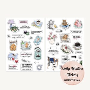 Stickervellen voor alledaagse voorwerpen, planner, kalender, plakboek, dagboekstickers, dagelijkse routine