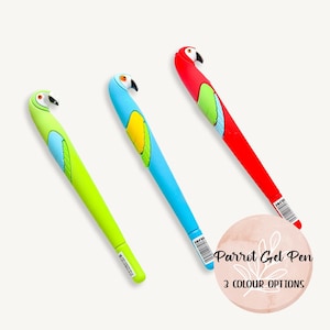 Stylo gel perroquet, mignons stylos fantaisie, encre noire, fournitures pour la rentrée scolaire, cadeau de papeterie kawaii