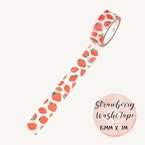 Nastro washi alla fragola, nastro decorativo alla frutta da 15 mm, scrapbooking, journaling, nastro per lavori artigianali
