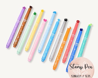 Tampons d'icônes mignons, formes amusantes, à l'unité ou en lots, journal kawaii, fournitures de scrapbooking