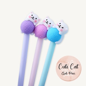 Katzen Gelstift, süßes Kätzchen, Kawaii Stift, schwarze oder blaue Tinte, Schreibwaren Geschenk