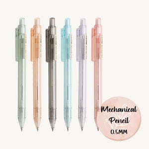 Mechanical Pencil, Minimalist Style, 0.5mm, 6 Colours to Choose from, Japanese Stationery Gift