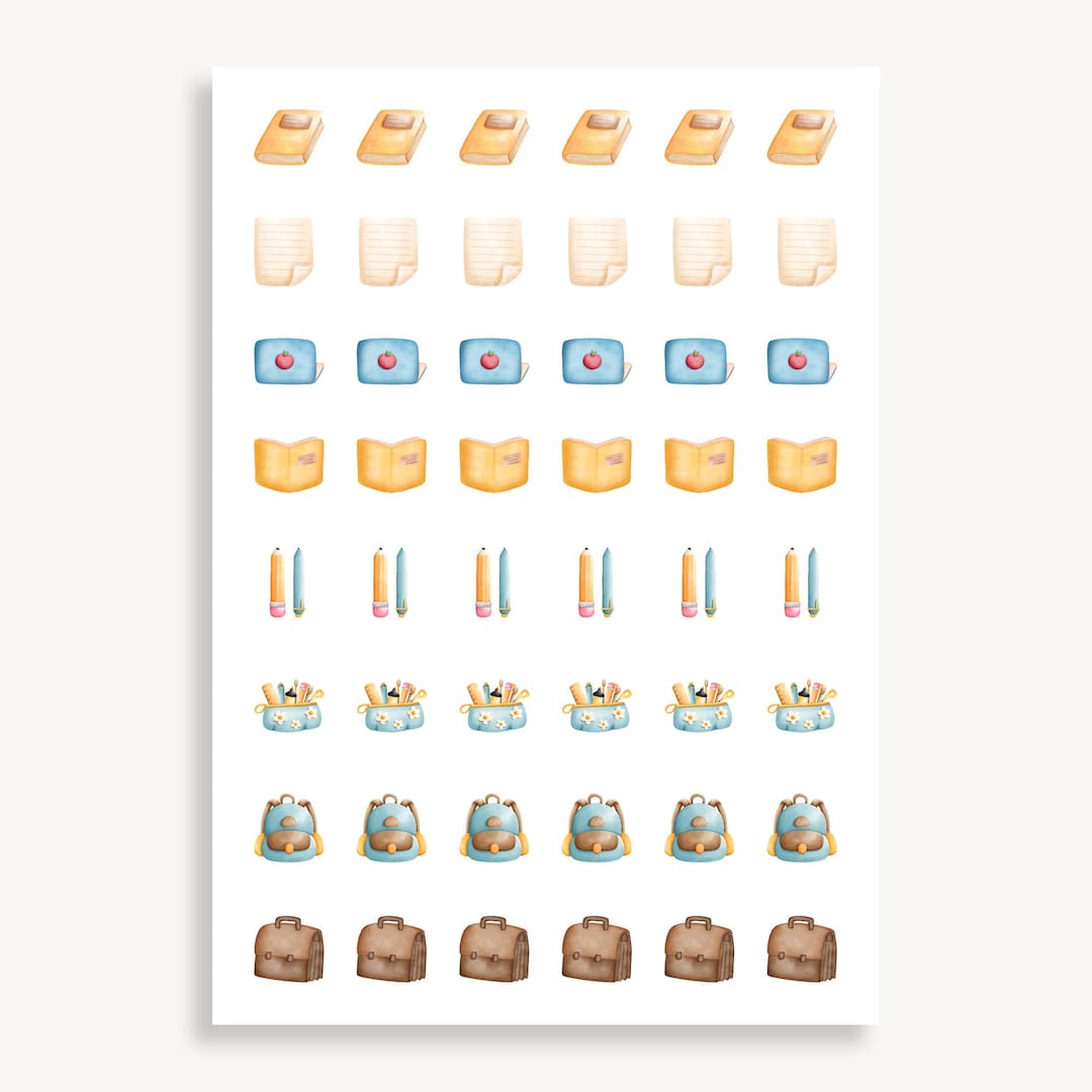 Planner Icon Sticker Sheet - Functional Tiny Decals for Journals and ...