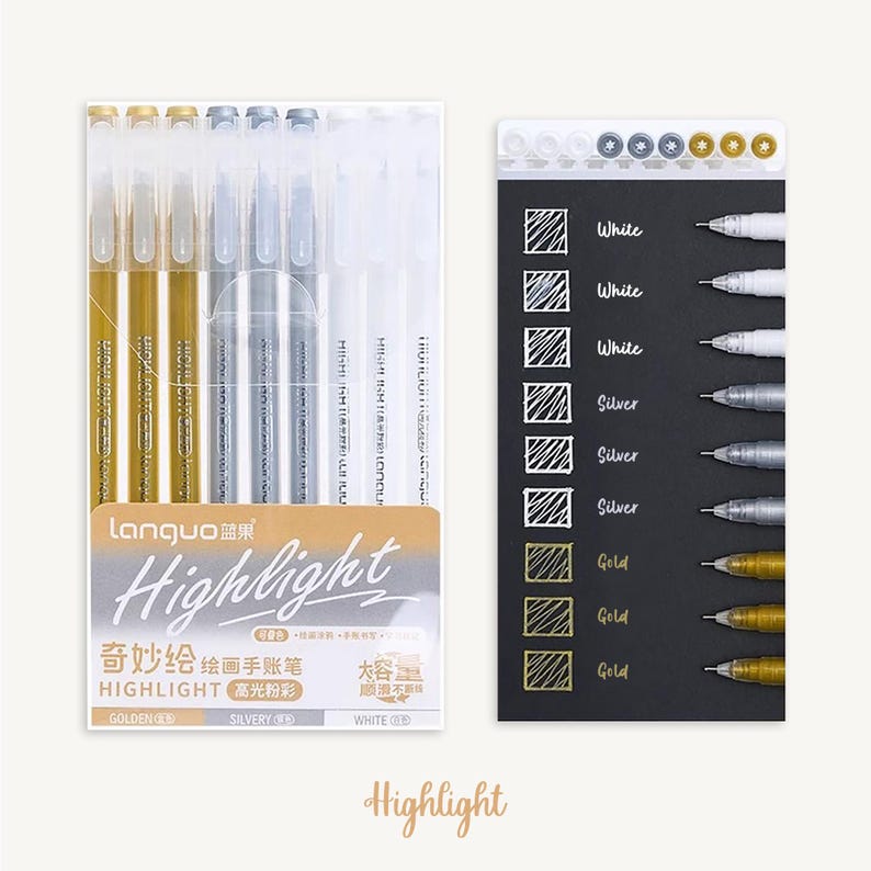 Colour Gel Pen Sets, Journal Planner Pens, Manga Drawing, 0.5mm Fine Nib, Stationery Gift Highlight