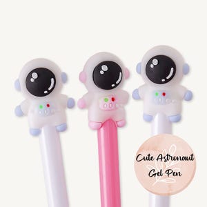 Penna gel kawaii a forma di astronauta, simpatica penna originale, inchiostro nero, regalo di cancelleria