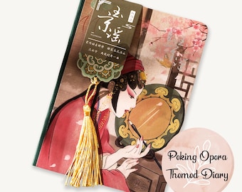 Peking Opera Diary: Lay Flat Journal with Tassel Bookmark