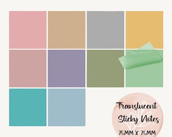 Translucent Sticky Notes, Waterproof Matte Tracing Paper, 50 Sheets, Coloured Revision Notes