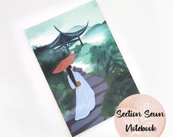 Carnet d'art japonais, Pages vierges à plat, croquis, reliure cousue, fournitures pour journaux