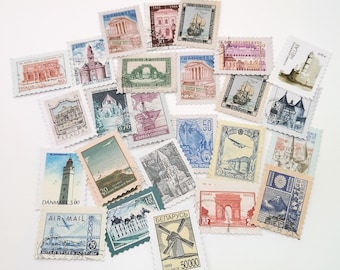Vintage resestämpelklistermärken, unika världslandmärkenklistermärken, skräpjournal med retrotema, scrapbookingtillbehör