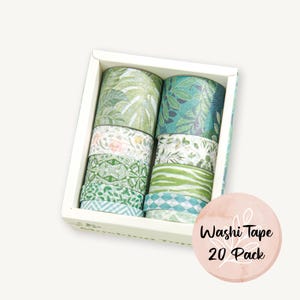 Grünes Blatt Washi Tape Set, Bananenblatt, exotisches botanisches dekoratives Klebeband, Planerdekor, Natur Scrapbooking Tape, Journaling