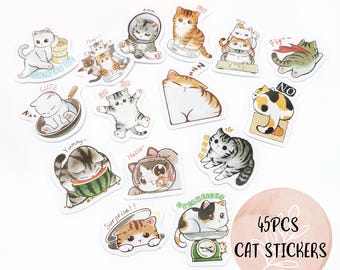 Cat Sticker Pack, Cute Animal, Journaling, Planner, Scrapbooking Supplies
