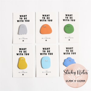 Simpatici post-it, mini blocchi note con personaggi kawaii, note per scrapbooking, simpatici regali di cancelleria