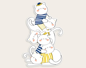 日記、プランナー、スクラップブック用の猫ステッカー