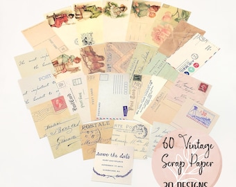 Vintage Ephemera Paper Pack: Golden Age Scrapbooking Supplies