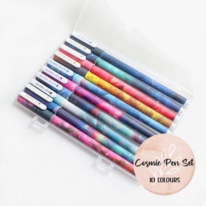 Notizbuch Gelstifte, Cosmic Design, 6 oder 10 Farben, 0,38 mm extra feine Spitze, Planer Pens