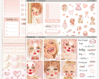 Weekly Planner Stickers, Erincholia, Valentine's Day Kit, February Planning