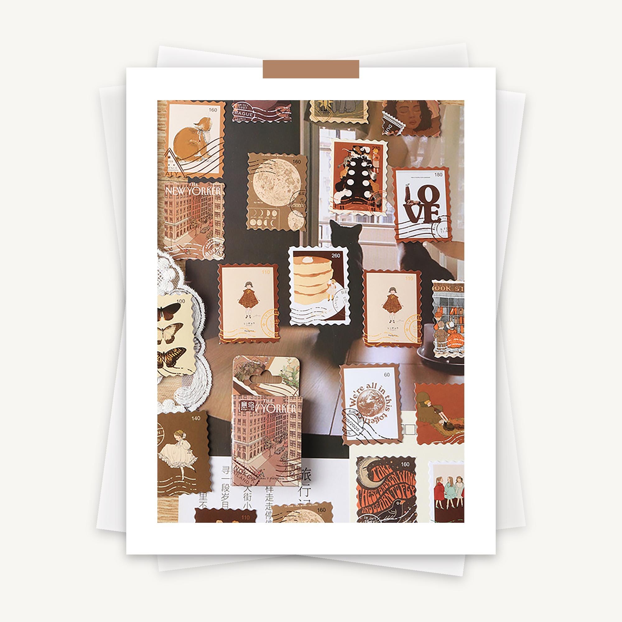 Retro Stamp Stickers, Autumn Theme, Planner Stickers, Vintage Style ...