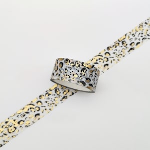 Leopard Print Washi Tape, Gold Foiled Animal Print Decorative Tape Roll, Scrapbooking, Journaling, Crafting Tape