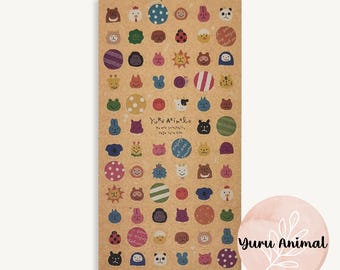Animal Sticker Sheet - Kraft Brown Paper, Journaling, Planner, Scrapbooking Stickers