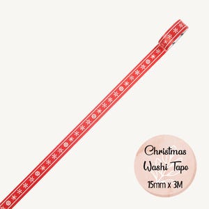 Snowflakes Washi Tape, Christmas Scrapbooking Tape, Decorative Crafting, Journaling, Planner Tape