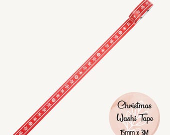 Snowflake Washi Tape: Christmas Scrapbooking, Journaling (15mm x 3 Meters)