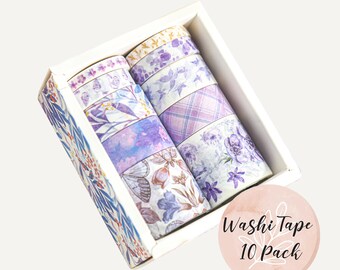 Lila Washi Tape Set: Schmetterling Planer Dekor (10 Rollen)