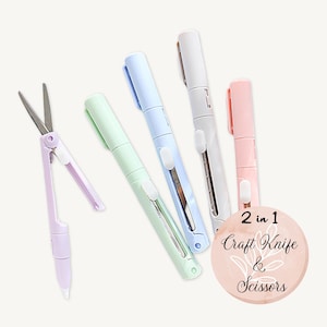 Knutselensnijder en schaar 2-in-1, multifunctioneel precisiegereedschap, opvouwbaar compact scrapbooking journaling-tool
