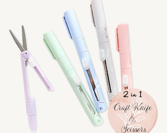 2-in-1 Craft Cutter & Scissors: Scrapbooking Journaling Tool