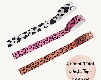 Animal Print Washi Tape: Leopard & Cow Designs (15mm)