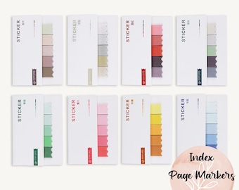 Index Page Markers, Gradient Sticky Note Tabs for Journals, Planners, Books