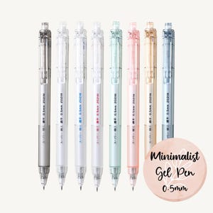 Bolígrafo de gel minimalista, retráctil, punta fina de 0,5 mm, ideal como regalo de papelería.