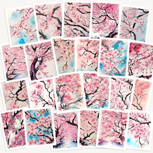 Adesivi con fiori di ciliegio, Sakura, adesivi floreali per scrapbooking, journaling e planner