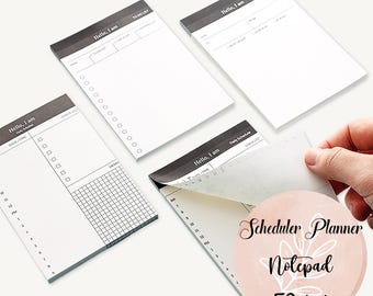 Daily Hourly Scheduler Planner Notepad, To Do List, 50 Sheets
