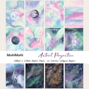 Pack de scrapbooking astrologie - Projection astrale, 12 designs du zodiaque, des constellations et des symboles célestes pour les journaux indésirables, collage