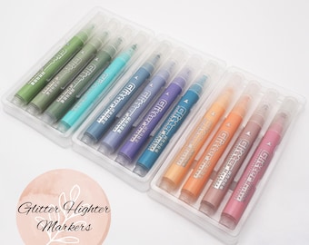 Glitter Highlighter Pen Set: Shimmer Scrapbooking Markers, Water Resistant